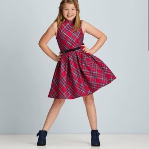 American Girl Pretty Plaid Christmas Dress size 6 with Matching Doll Dress